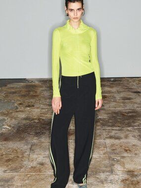 Open YY Green Drawstring Turtleneck